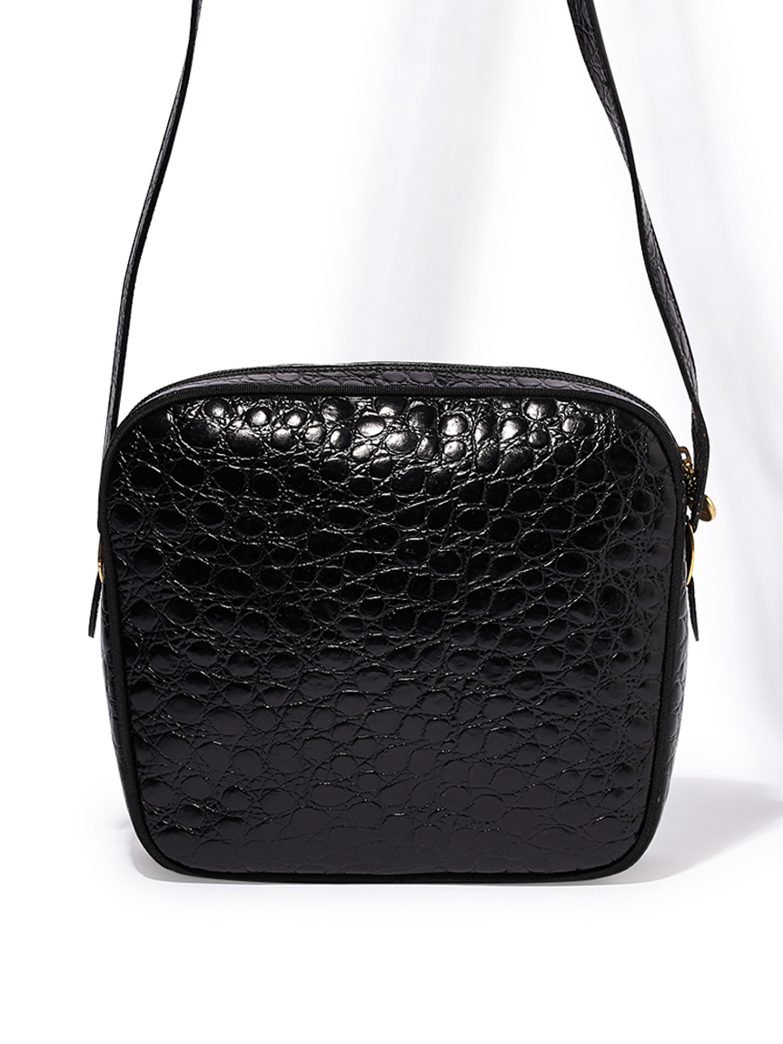 SALVATORE FERRAGAMO エラスティックホウティテルハレエフラット Salvatore Ferragamo ヴァラ型押クロコショルダー(ヴィンテージ