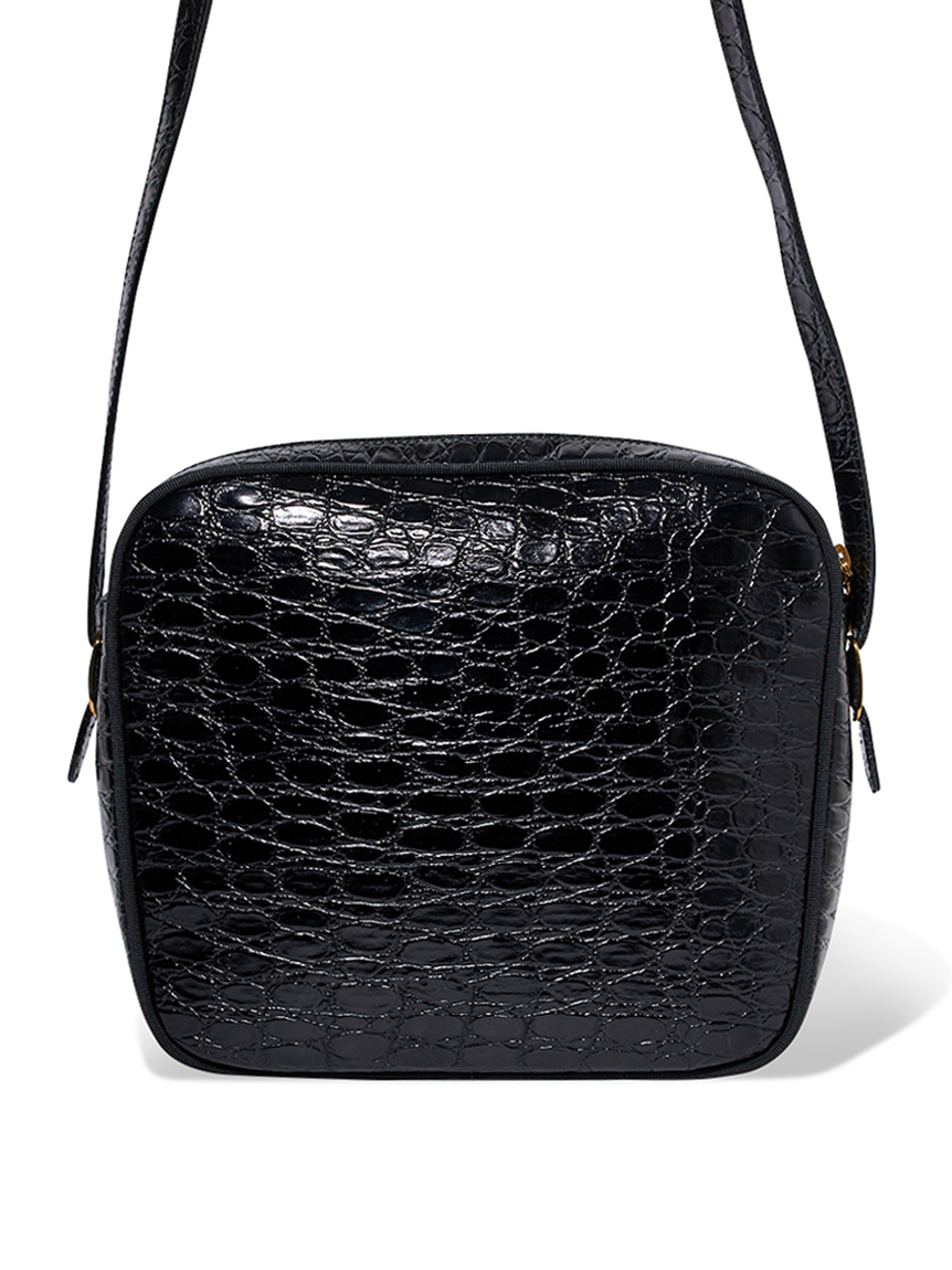 Salvatore Ferragamo ヴァラ型押クロコショルダー(ヴィンテージバッグ