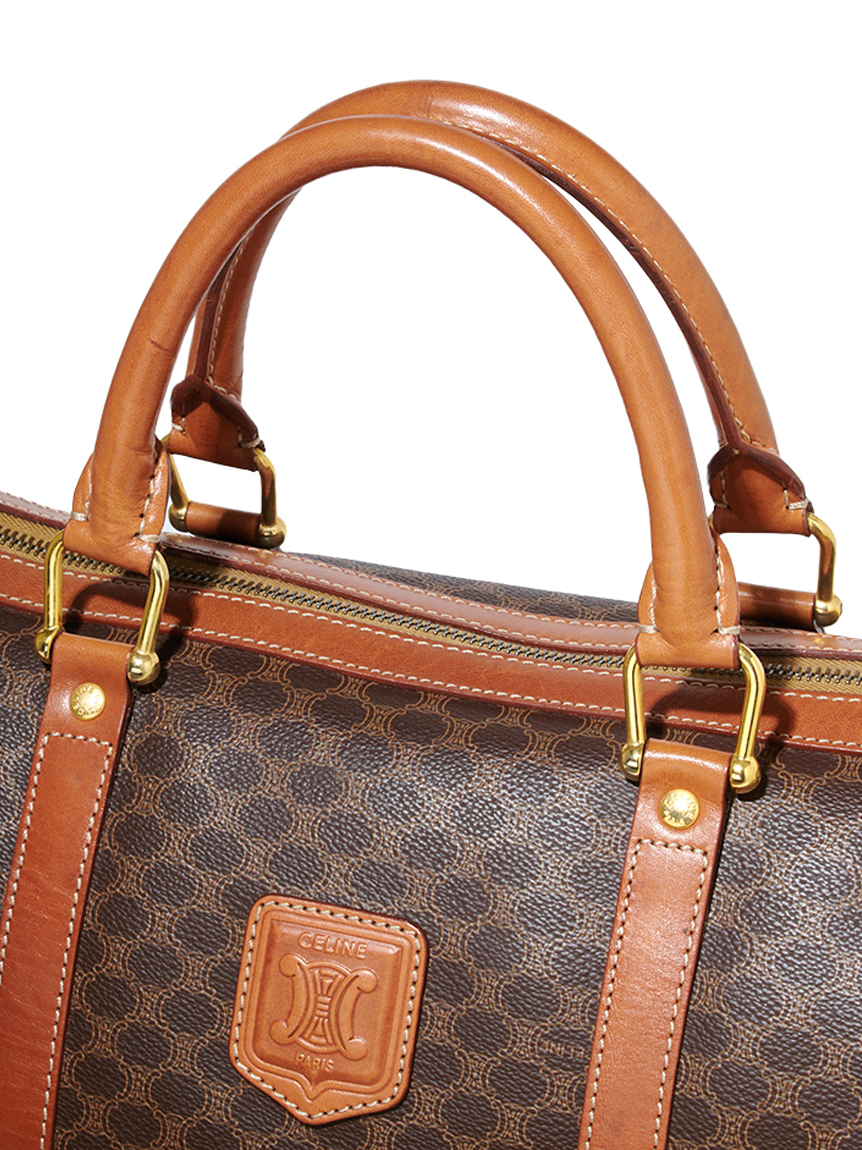 美品✨MCM 大容量 ボストンバッグ ブラウン　モノグラム CELINE マカダムモノグラムボストン ミディアムサイズ(ヴィンテージ