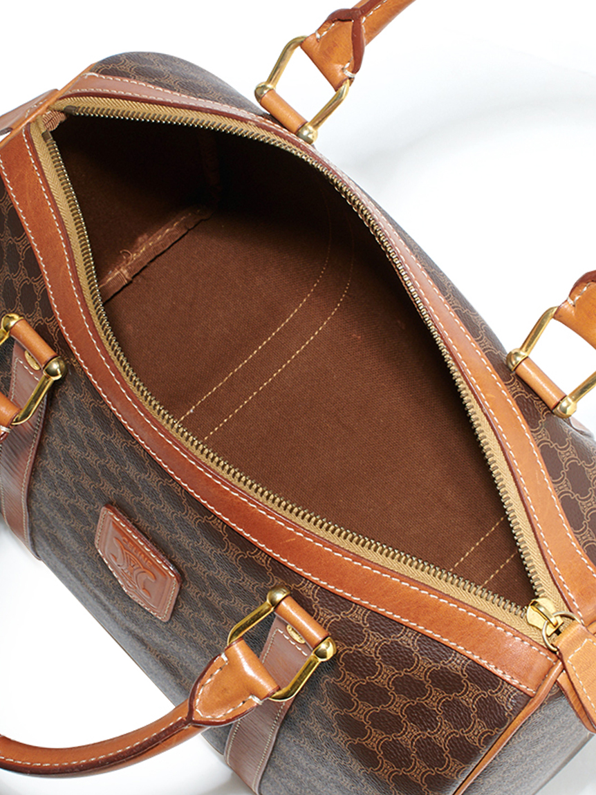 美品✨MCM 大容量 ボストンバッグ ブラウン　モノグラム CELINE マカダムモノグラムボストン ミディアムサイズ(ヴィンテージ