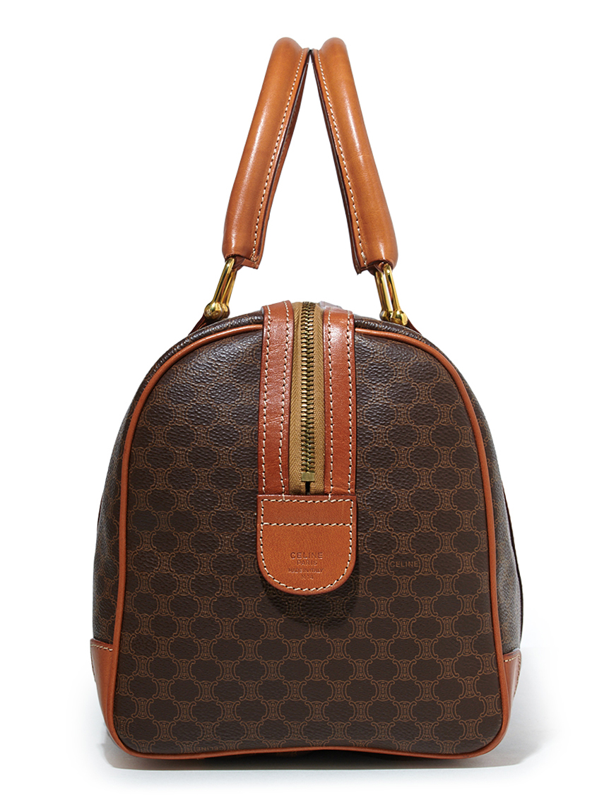 美品✨MCM 大容量 ボストンバッグ ブラウン　モノグラム CELINE マカダムモノグラムボストン ミディアムサイズ(ヴィンテージ