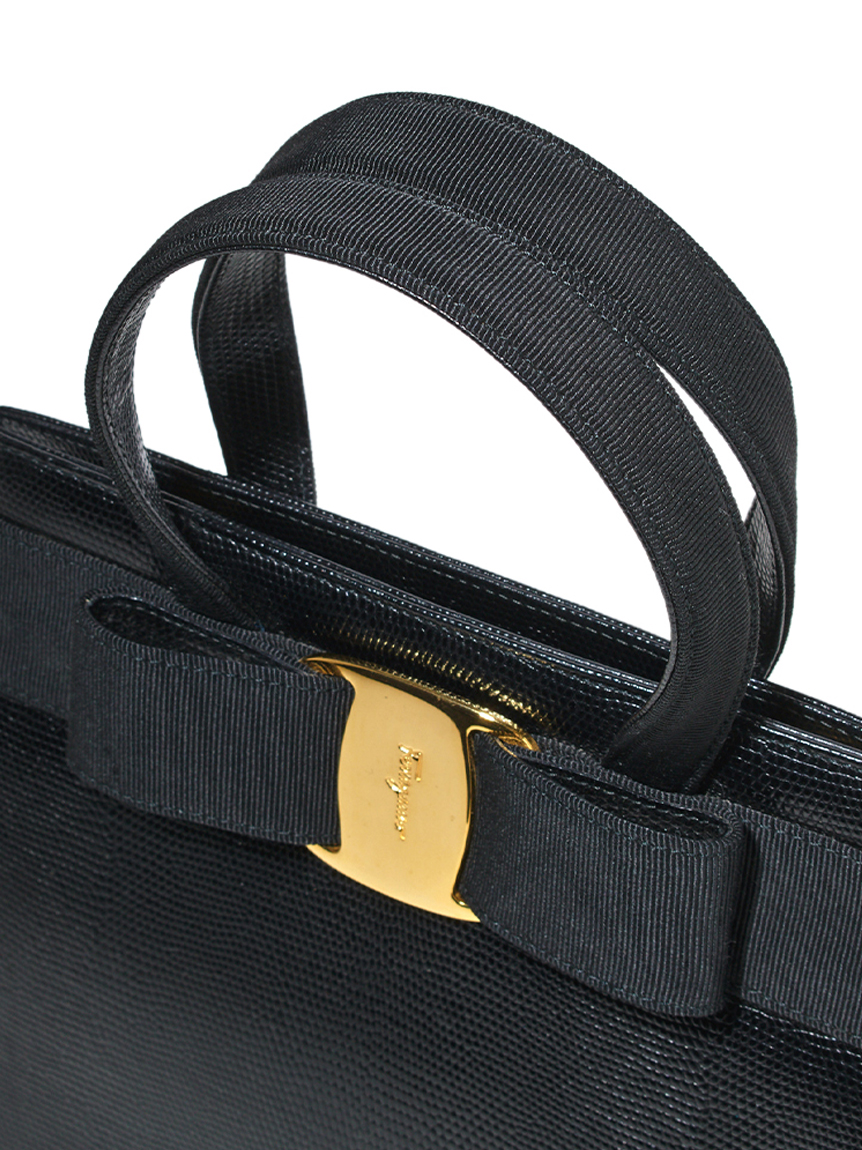 レア♡美品♡フェラガモ♡ヴァラ♡リザード Salvatore Ferragamo ヴァラ型押リザードハンドバッグ(ヴィンテージ