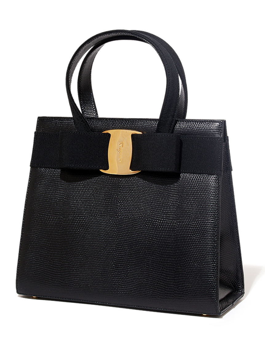 Salvatore Ferragamoヴァラ型押リザード2wayショルダー(ヴィンテージ