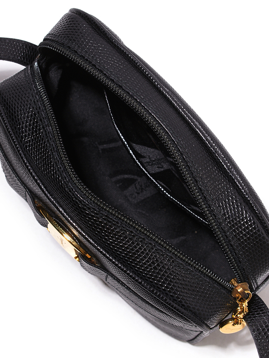 Salvatore Ferragamoヴァラ型押リザードショルダー(ヴィンテージバッグ