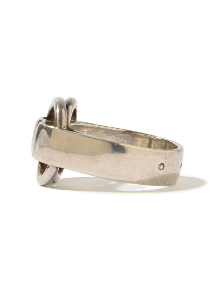 HERMES Wサークルリング SIL925 約12号(ヴィンテージアクセサリー