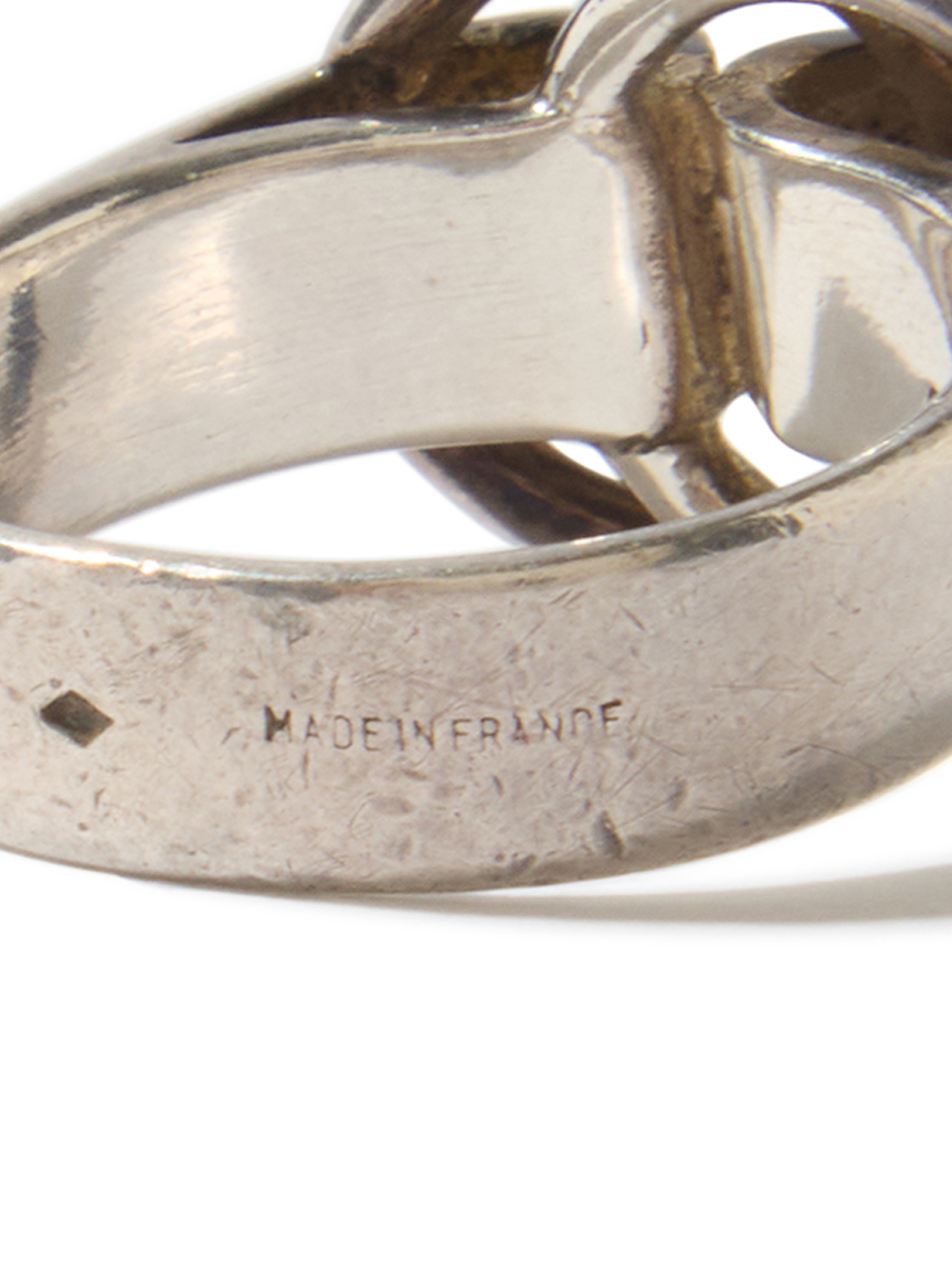 HERMES Wサークルリング SIL925 約12号(ヴィンテージアクセサリー