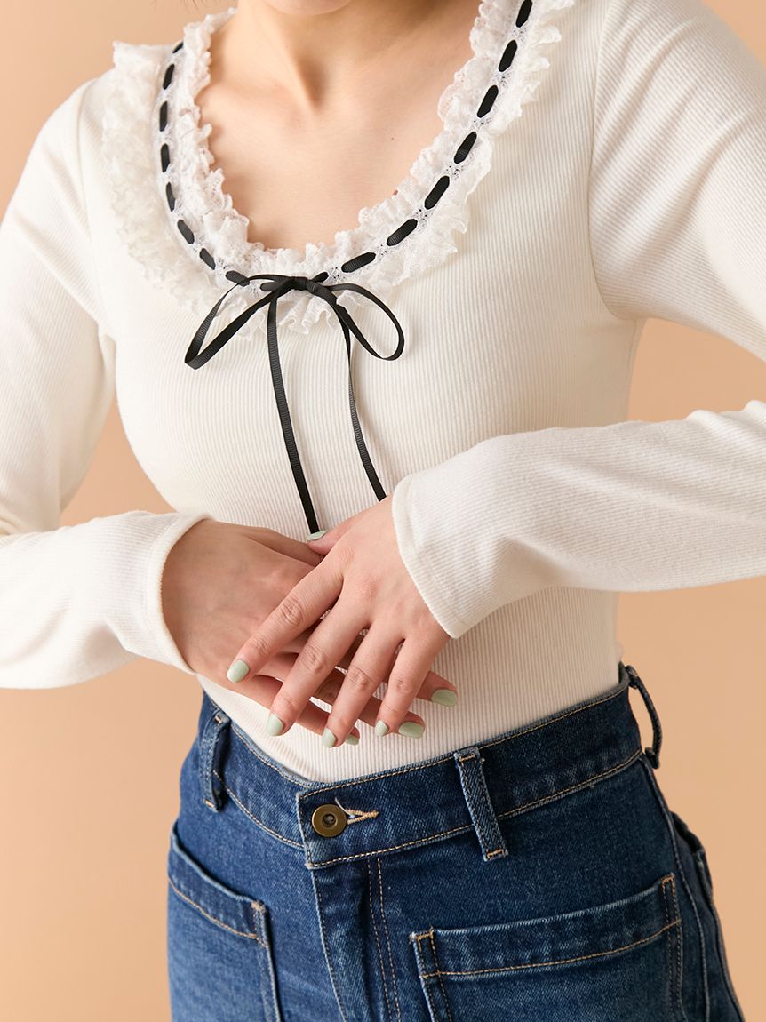 LILY BROWN Lingerie】フリルレースボディスーツ(Hearts2Hearts着用