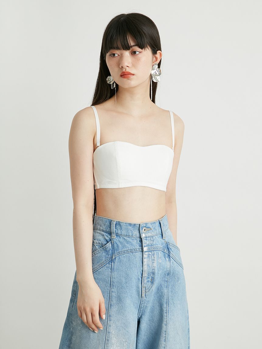 LILY BROWN Lingerie】ライククロスストラップレスブラ/リブ(ブラ