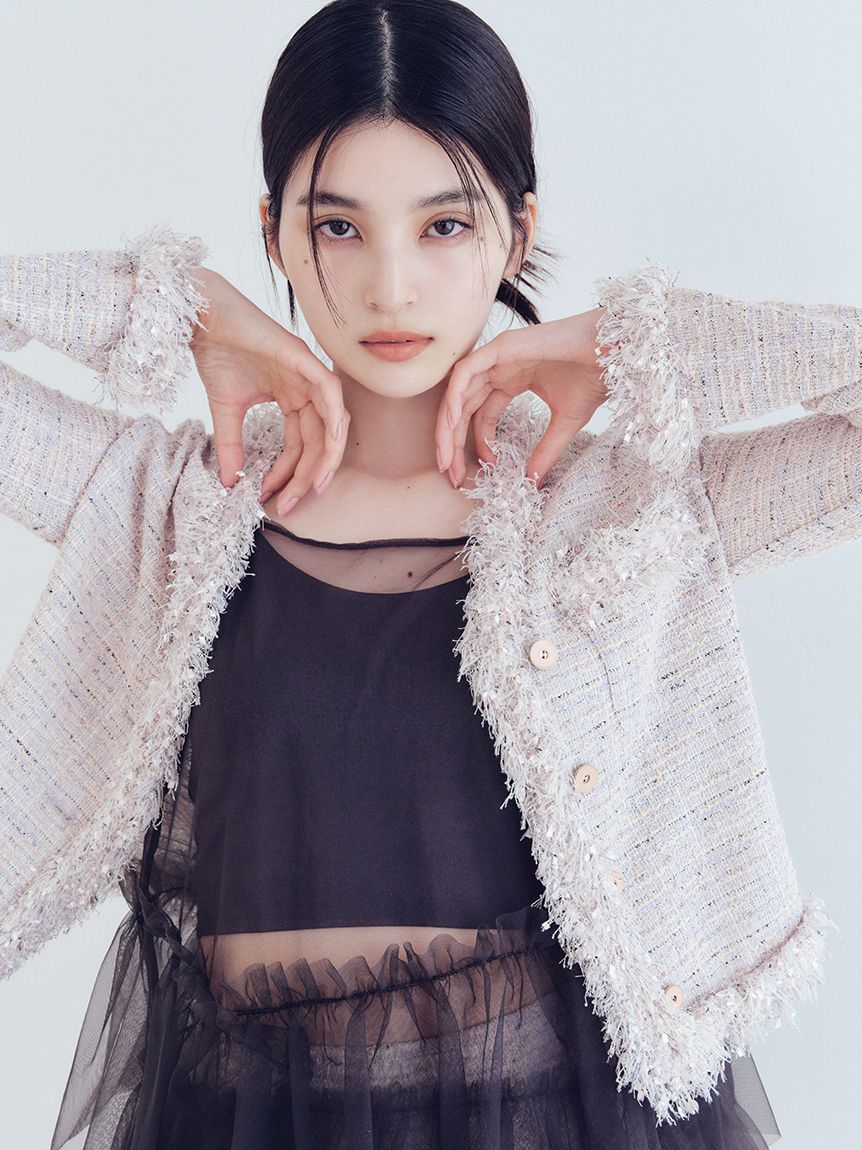 LILY BROWN Lingerie】カップ付フリルチュールキャミ(その他