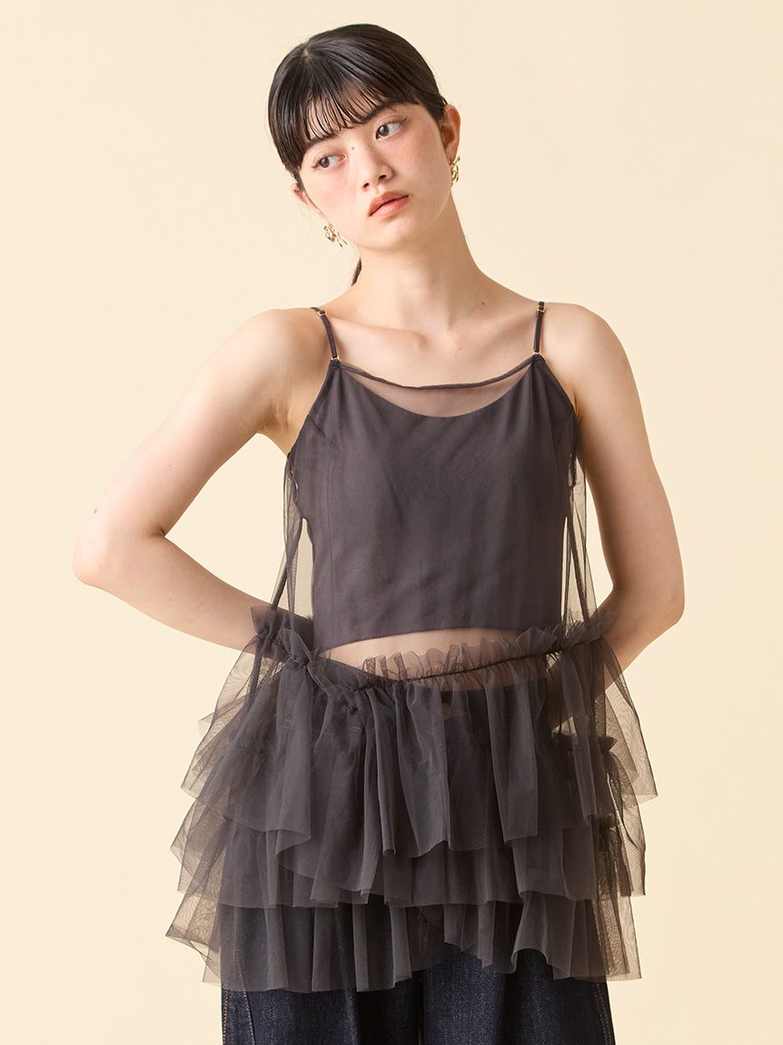 LILY BROWN Lingerie】カップ付フリルチュールキャミ(その他
