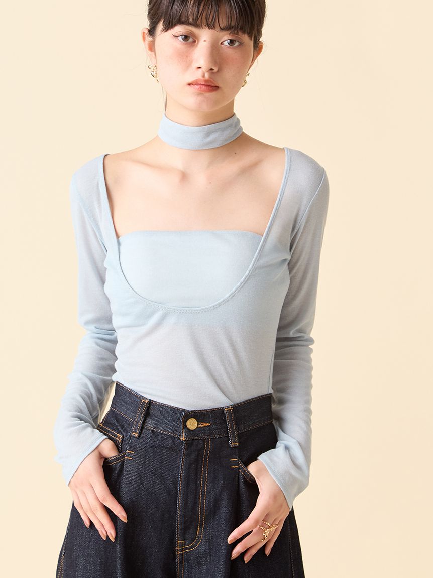 LILY BROWN Lingerie】バンドゥ付き2wayボディスーツ(Tシャツ