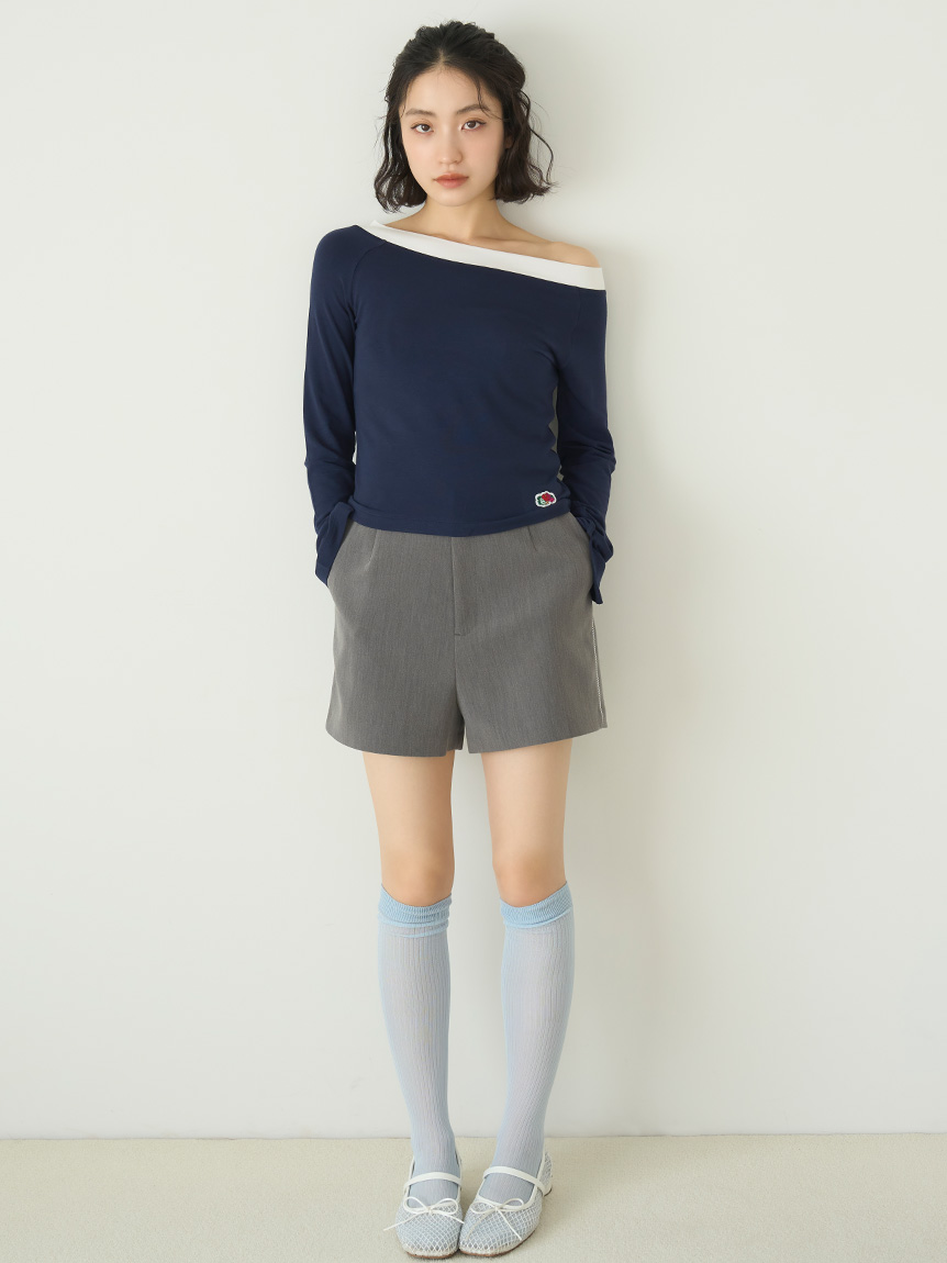 LILY BROWN Lingerie×FRUIT OF THE LOOM】2wayオフショルダートップス