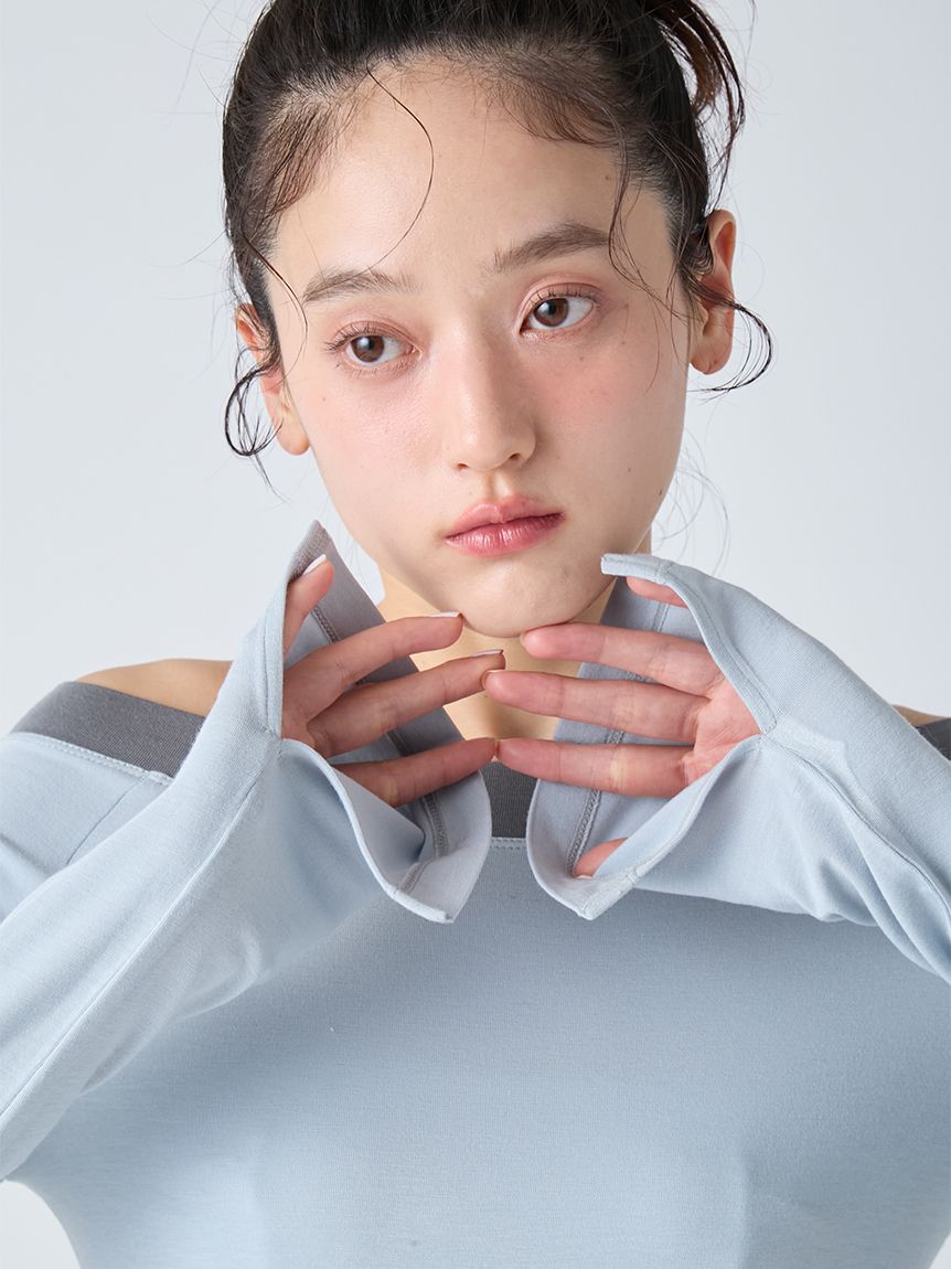 Fruit of the Loom×LILY BROWN/2wayオフショルダートップス(Tシャツ