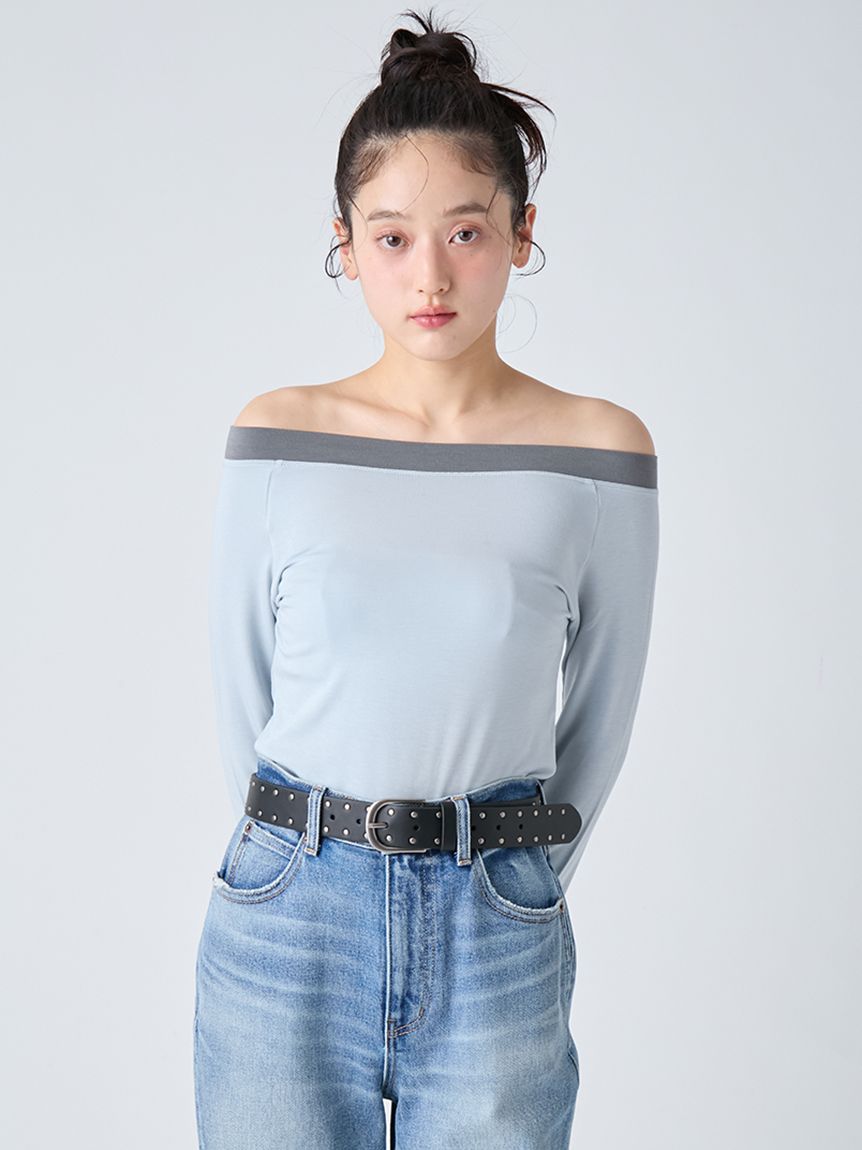 Fruit of the Loom×LILY BROWN/2wayオフショルダートップス(Tシャツ