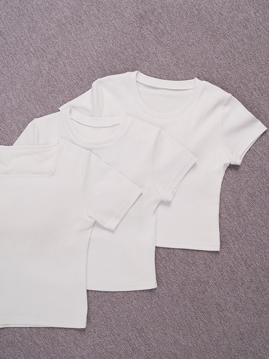 骨格タイプ別カップインTシャツ【ストレート】（接触冷感）(Tシャツ