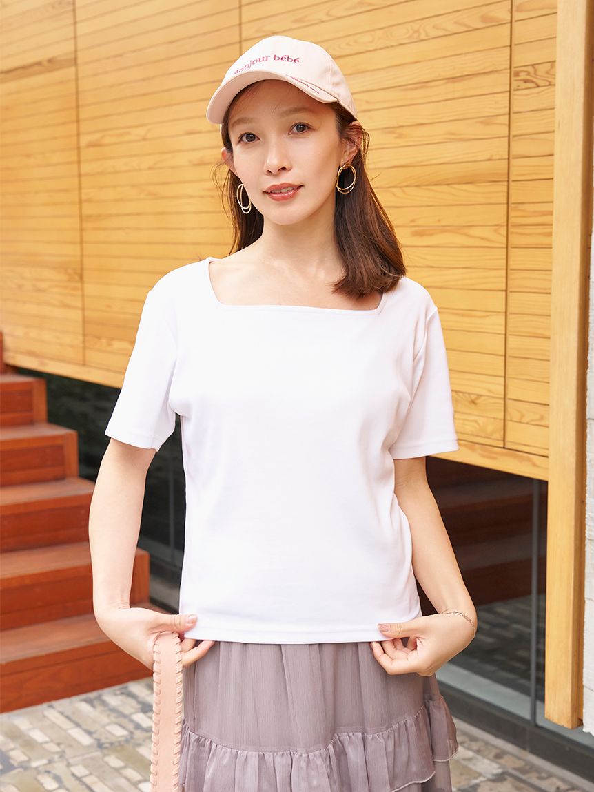 骨格タイプ別カップインTシャツ【ナチュラル】（接触冷感）(Tシャツ