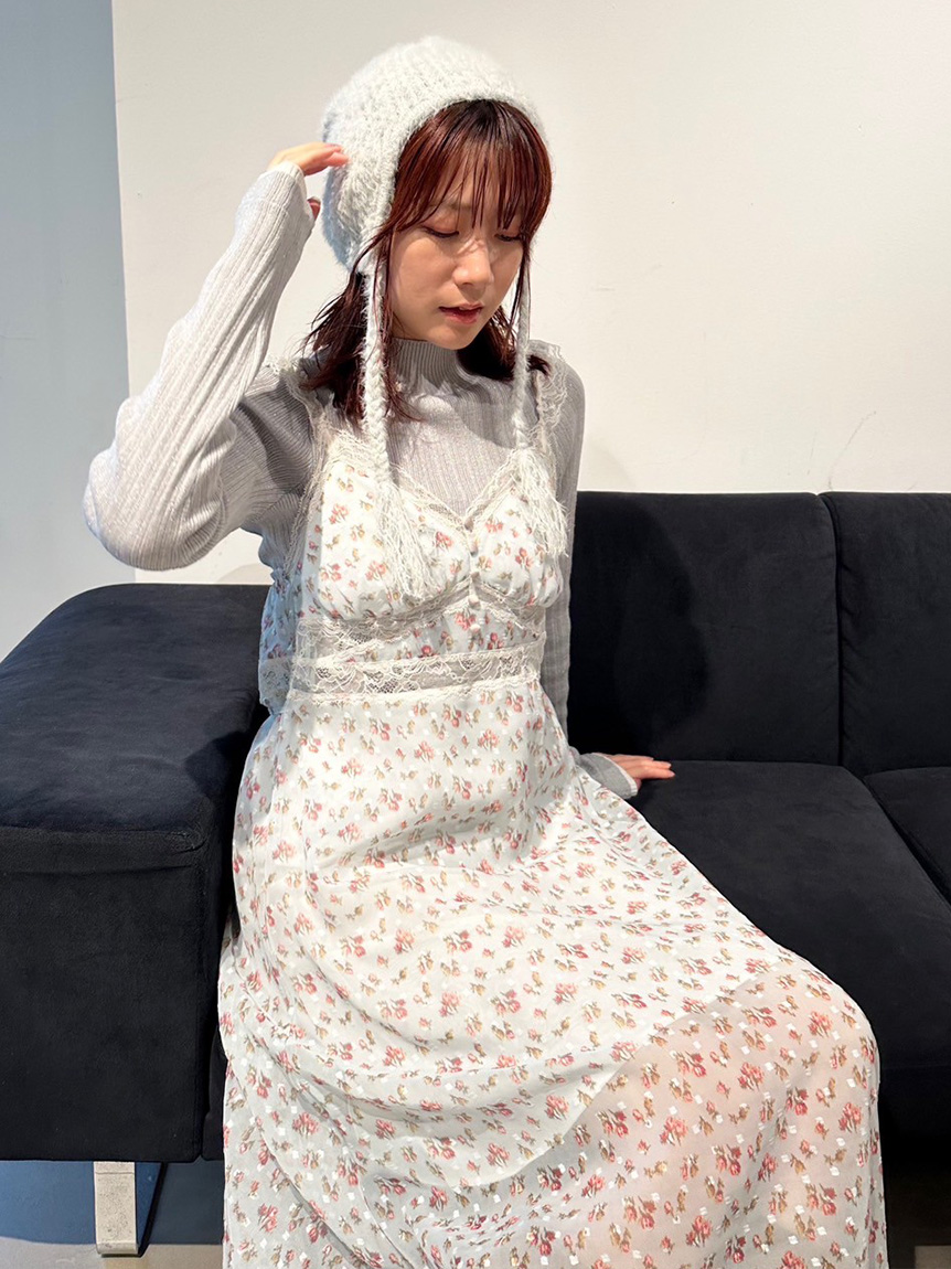 LILY BROWN Lingerie×ANNA SUI】カップ付きキャミワンピース(マキシ