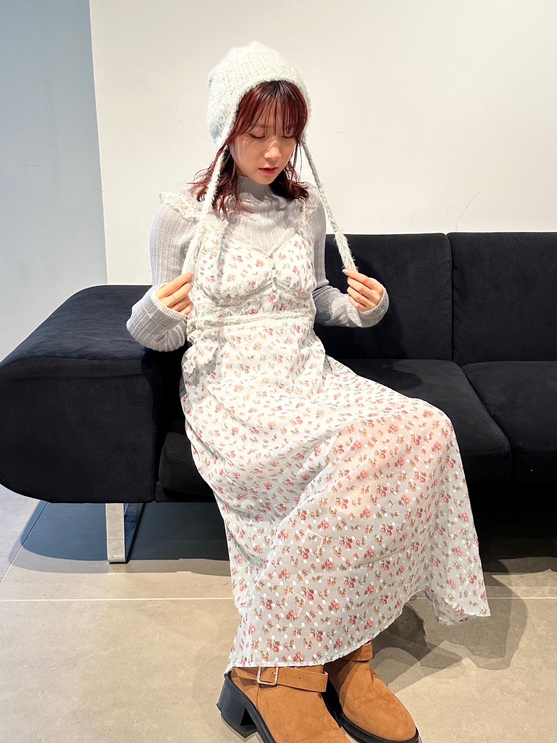 LILY BROWN Lingerie×ANNA SUI】カップ付きキャミワンピース(マキシ