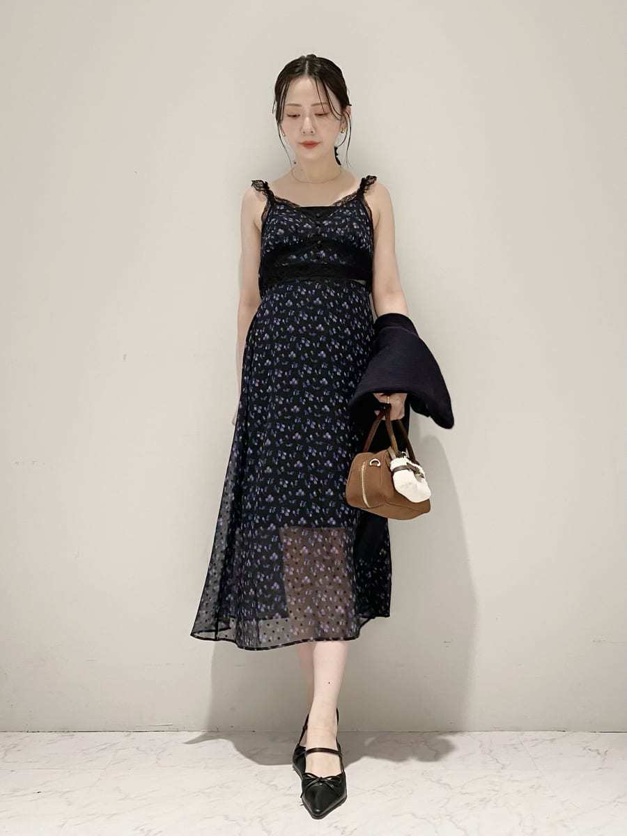 LILY BROWN Lingerie×ANNA SUI】カップ付きキャミワンピース(マキシ