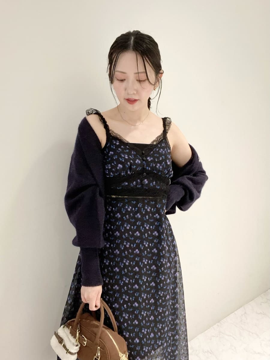 LILY BROWN Lingerie×ANNA SUI】カップ付きキャミワンピース(マキシ