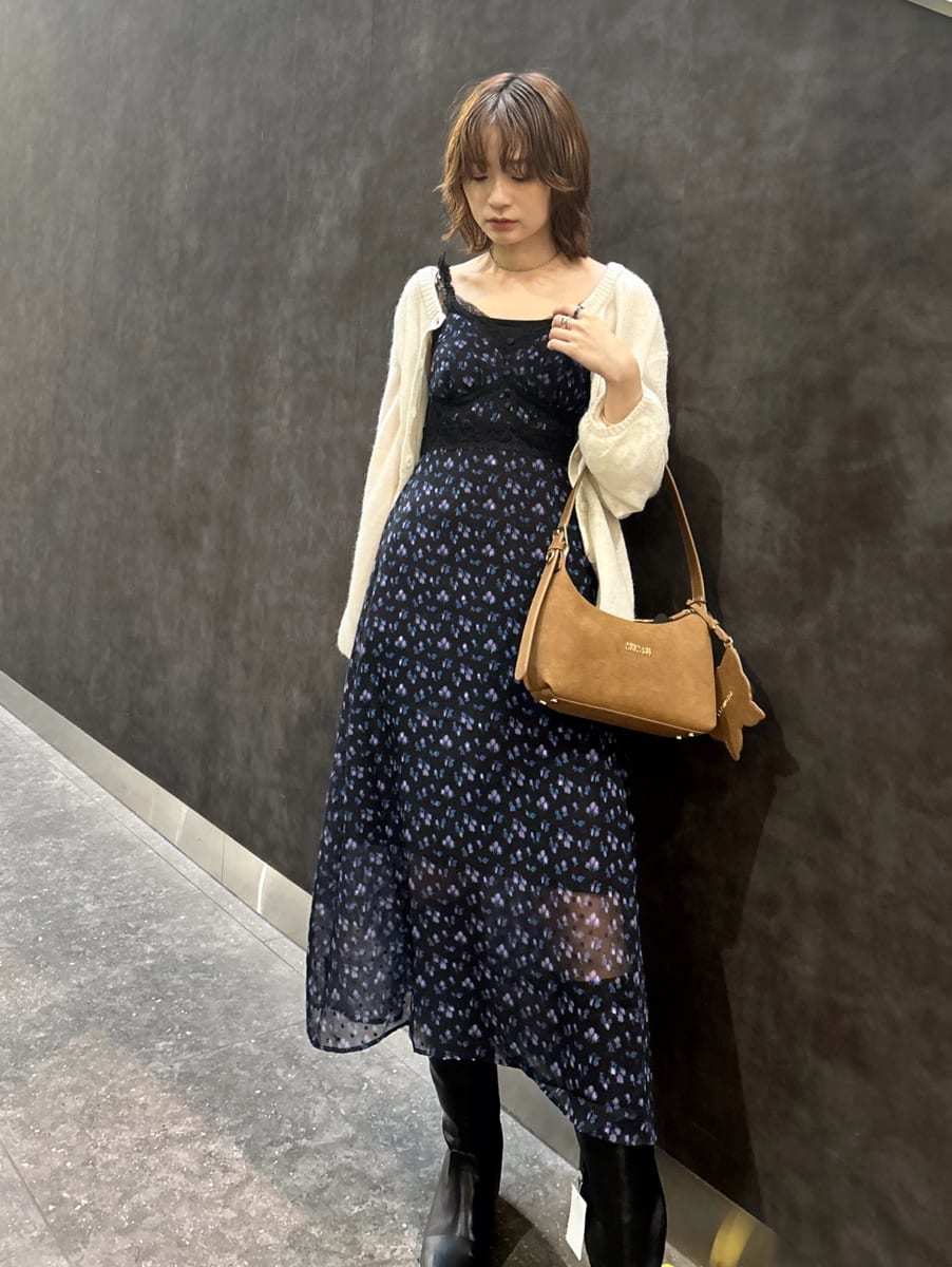 LILY BROWN Lingerie×ANNA SUI】カップ付きキャミワンピース(マキシ