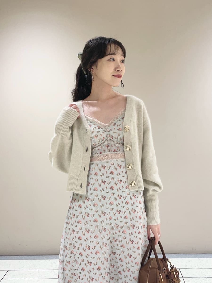 LILY BROWN Lingerie×ANNA SUI】カップ付きキャミワンピース(マキシ