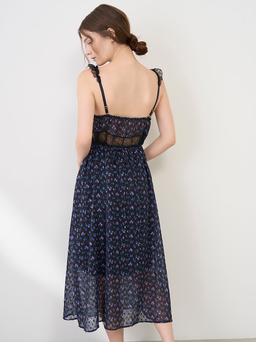 LILY BROWN Lingerie×ANNA SUI】カップ付きキャミワンピース(マキシ