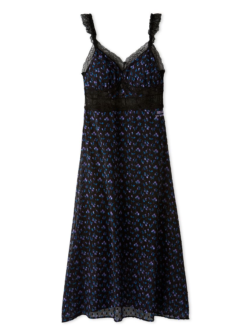 LILY BROWN Lingerie×ANNA SUI】カップ付きキャミワンピース(マキシ