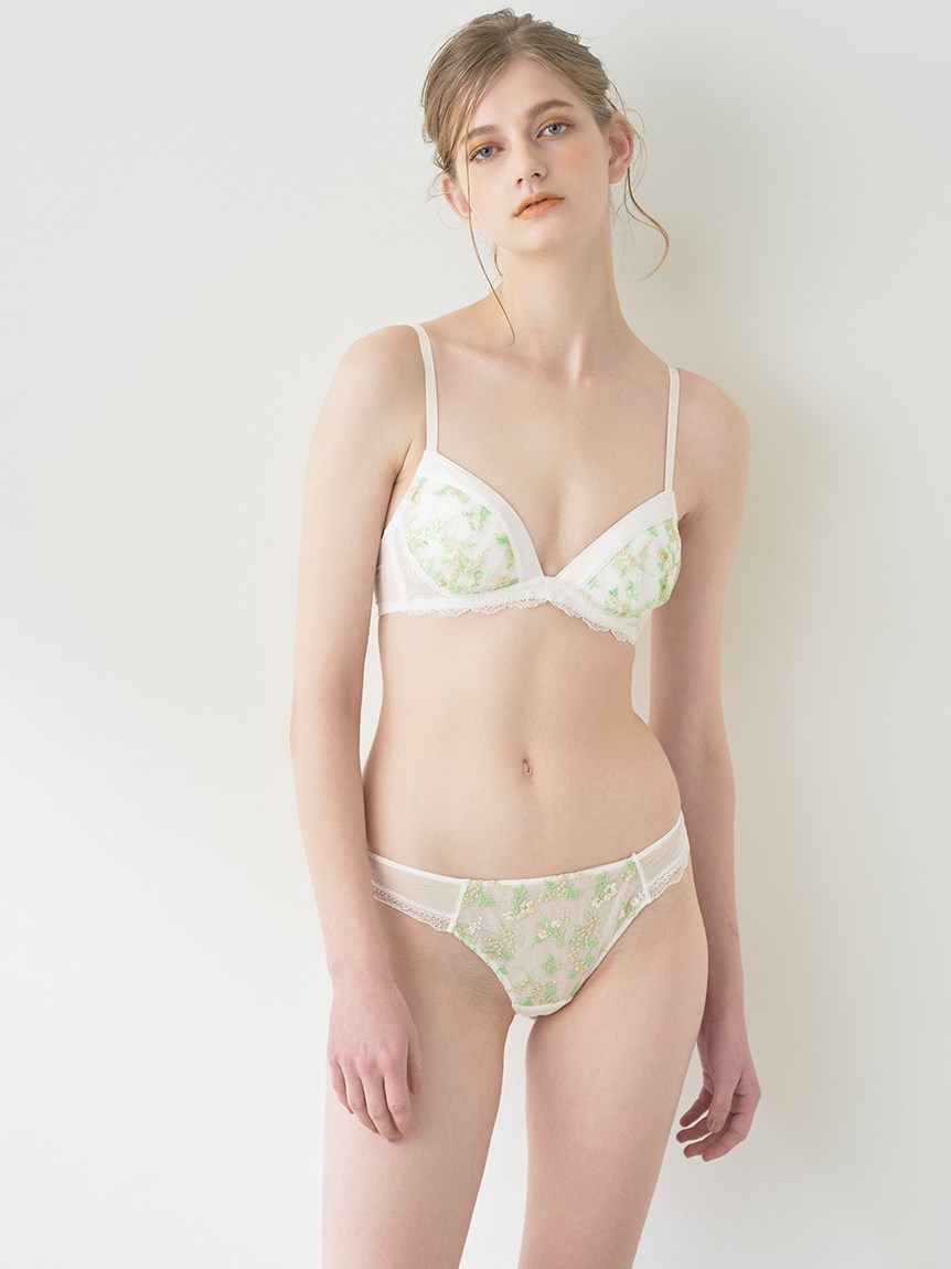 LILY BROWN Lingerie】ミモザ エンブロイダリーレース ソング(ショーツ