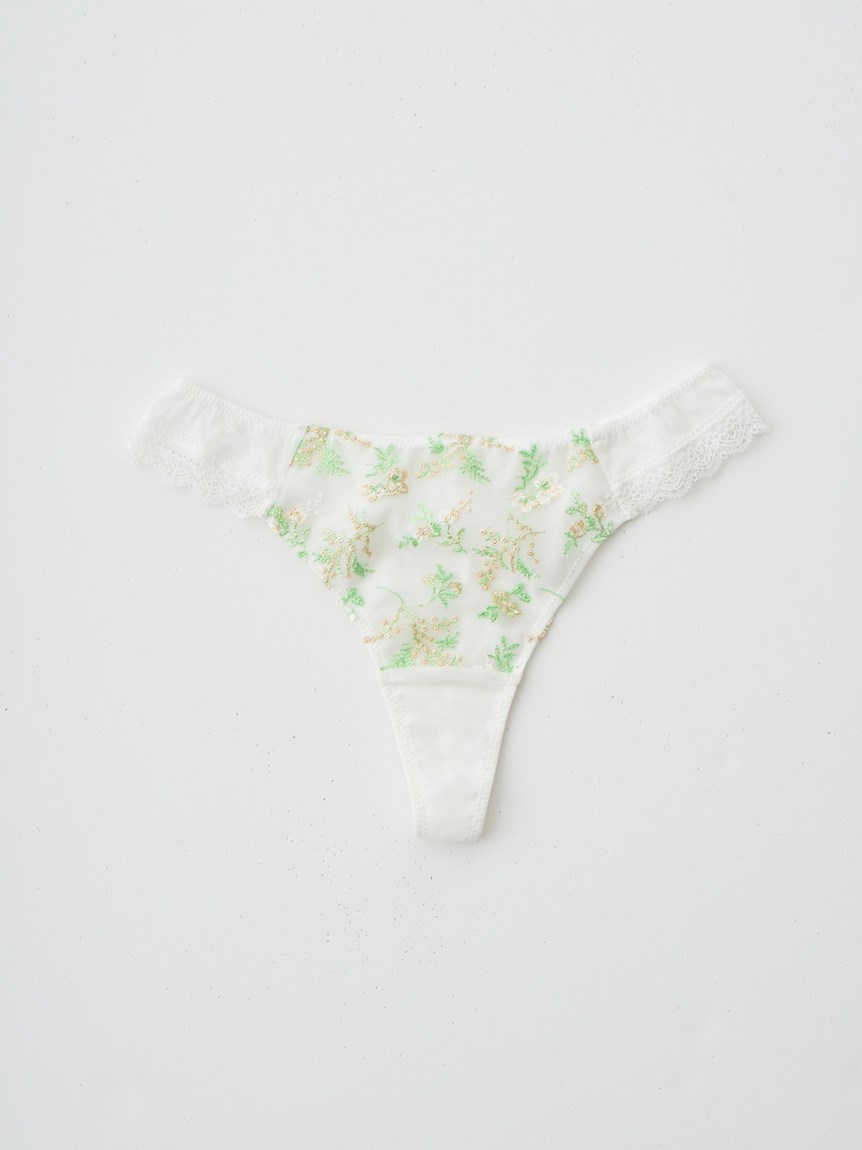 LILY BROWN Lingerie】ミモザ エンブロイダリーレース ソング(ショーツ