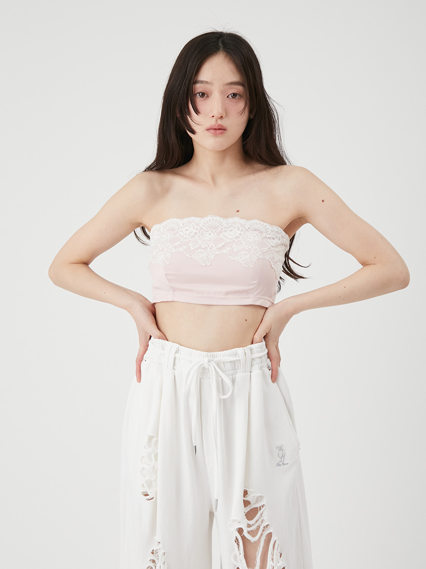 LILY BROWN Lingerie】バックシャンサテンストラップレスブラ(ブラ