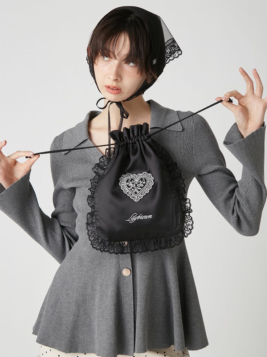 LILY BROWN Lingerie】Love letterサテンレースポーチ(雑貨