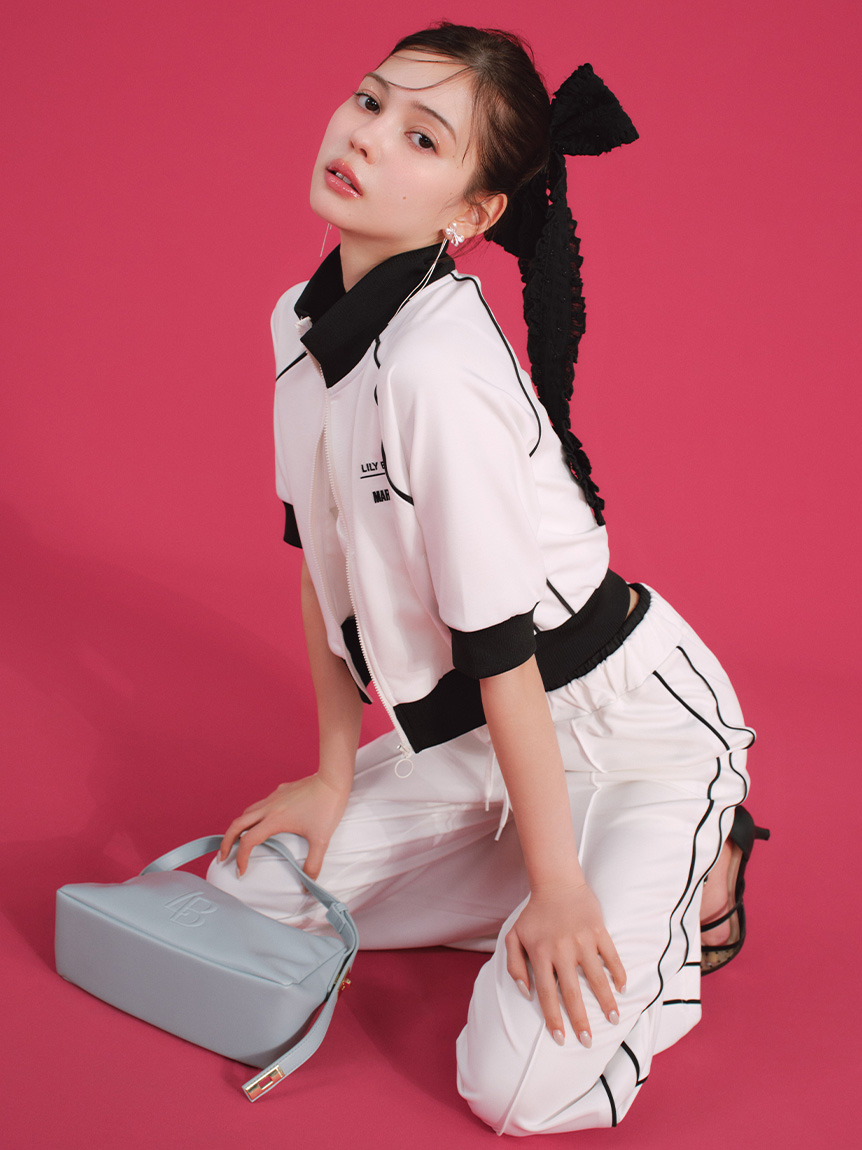 LILY BROWN×MARY QUANTハーフスリーブトラックジャケット LILY BROWN×MARY QUANT】ハーフスリーブトラックジャケット