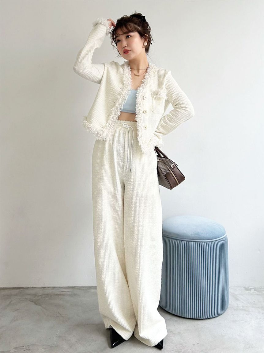 【完売商品】Lily Brown/リリーブラウン/フリンジツイードジャケット LILY BROWN (セール50%OFF&PT5) Lily Brown / リリーブラウン