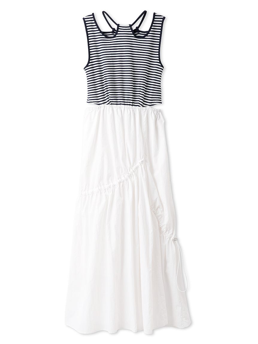 カットコンビドロストワンピース(マキシ・ロングワンピース  