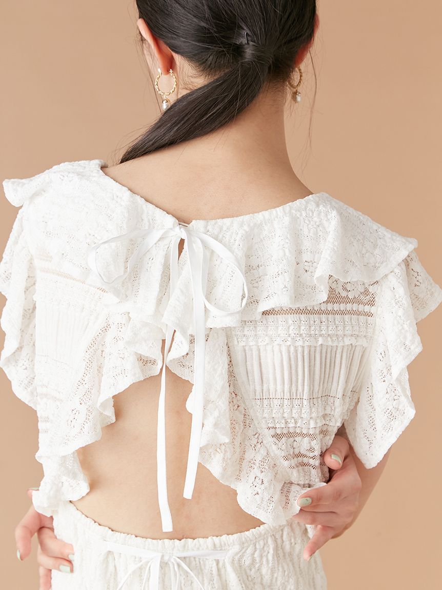 LILY BROWN｜カットレースフリルワンピース | Rakuten Fashion
