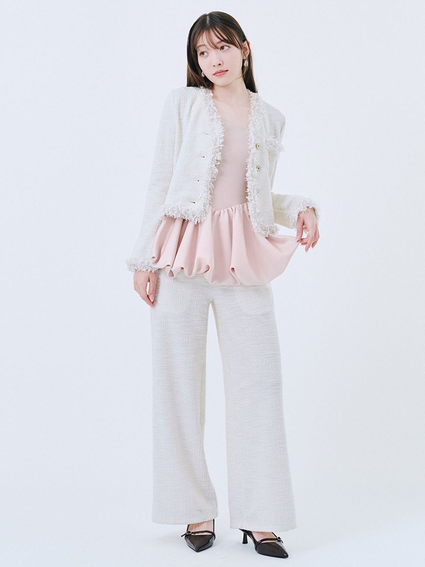 WEB限定00サイズ】バルーンペプラムボンディングセットアップ