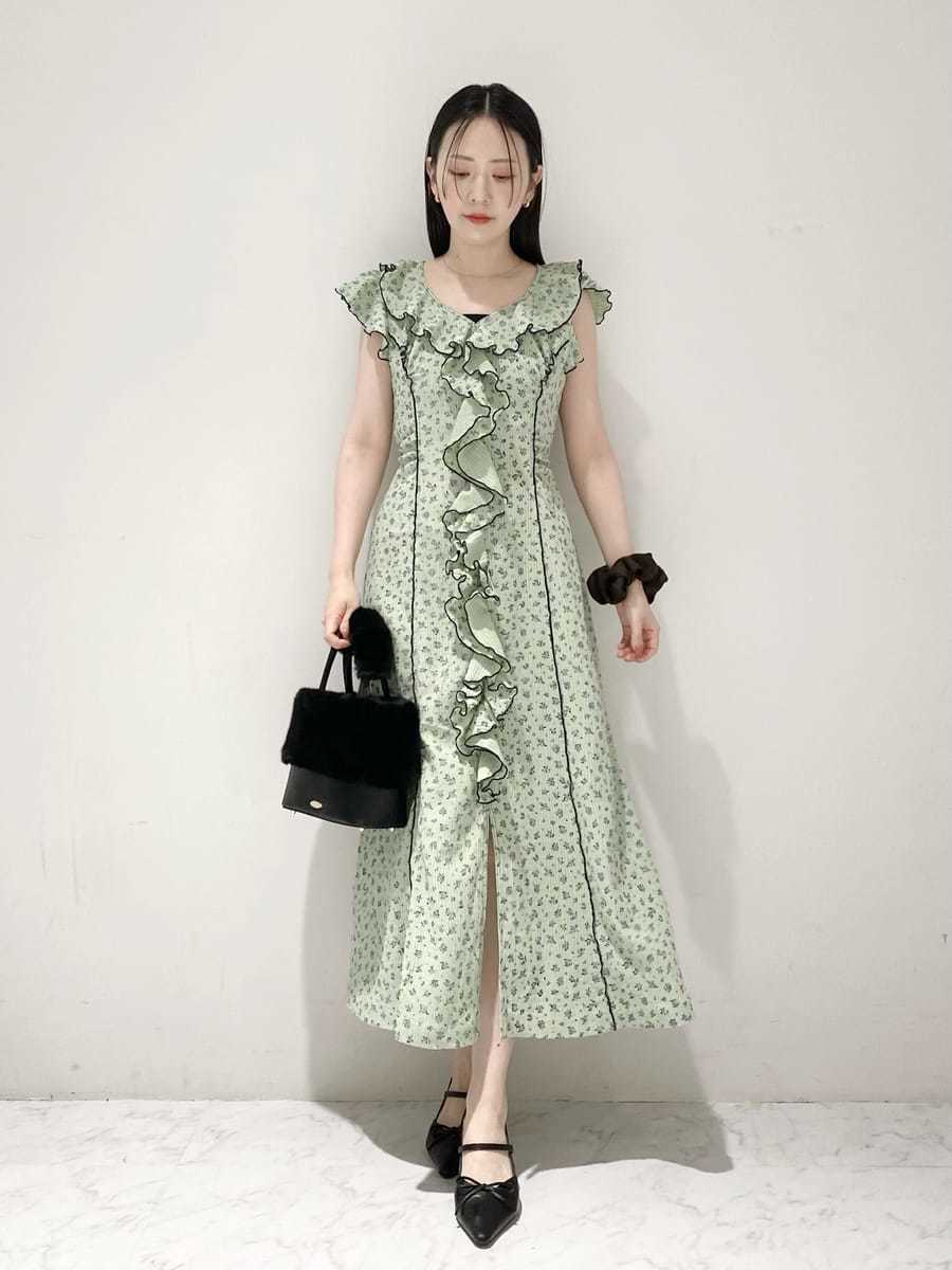 カットフリルワンピース(マキシ・ロングワンピース)｜ワンピース