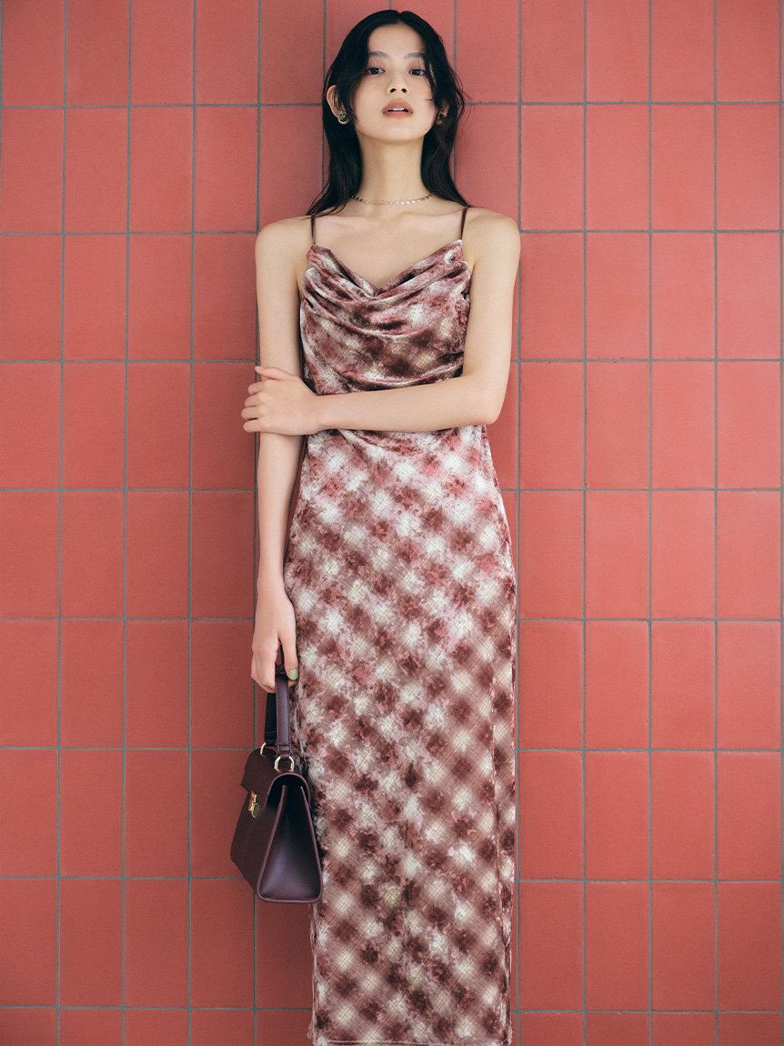 カップインベロアドレープキャミワンピース(マキシ・ロング