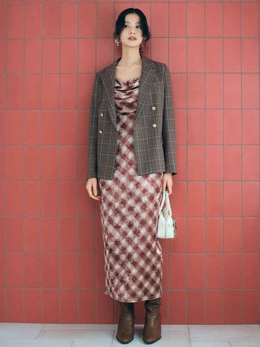 新品　LILY BROWN カップインベロアドレープキャミワンピース カップインベロアドレープキャミワンピース(マキシ・ロング