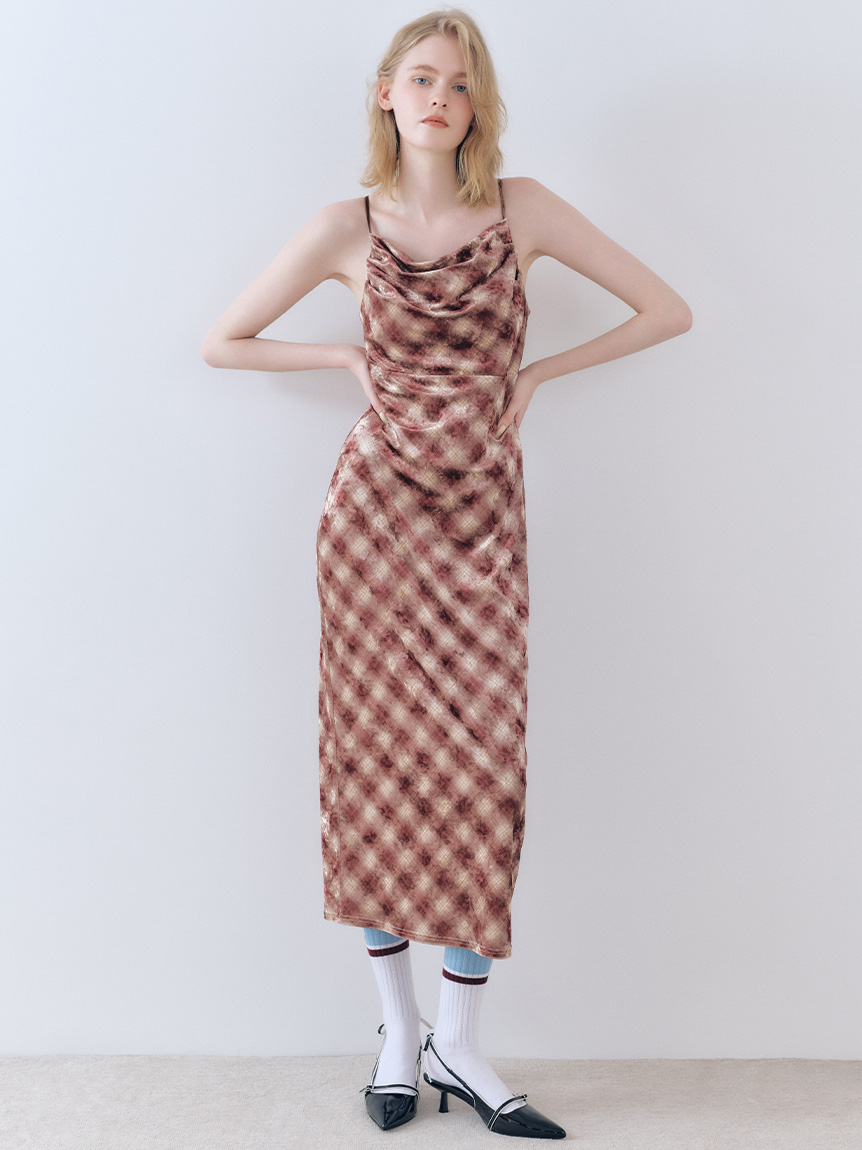 カップインベロアドレープキャミワンピース(マキシ・ロングワンピース