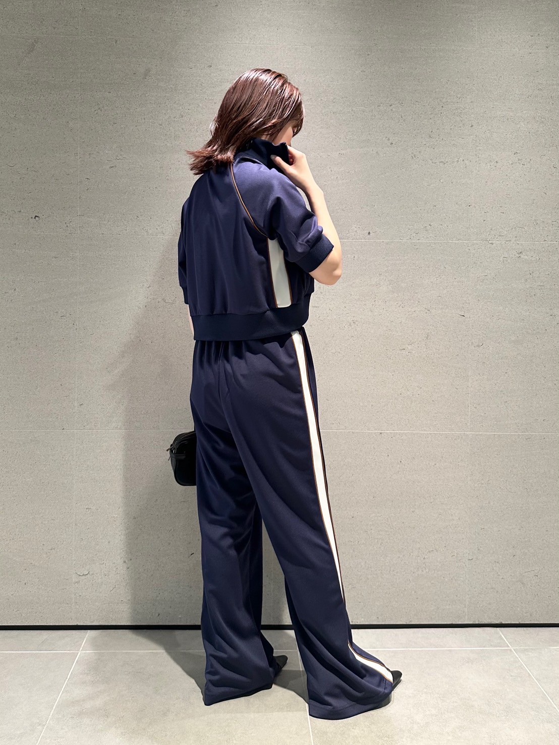 LILY BROWN×MARY QUANT】デイジー刺繍セミフレアトラックパンツ(ロング