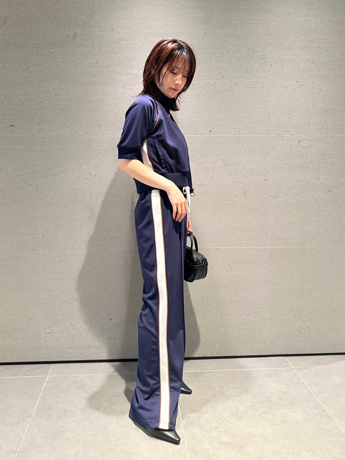 LILY BROWN×MARY QUANT】デイジー刺繍セミフレアトラックパンツ(ロング