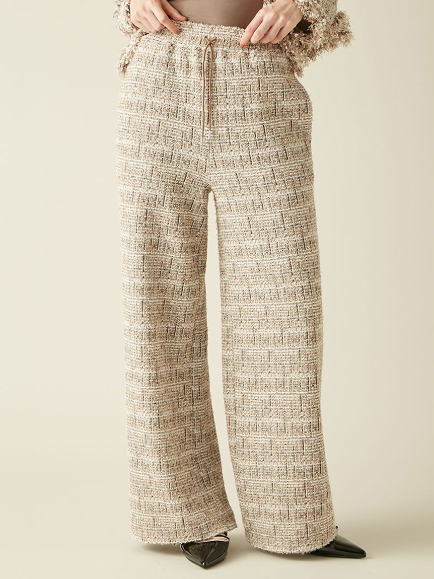 予約購入品♡大人可愛い【UNMINOU】洗える ツイード パンツ WEB限定00サイズ】カットツイードパンツ(ロングパンツ)｜パンツ