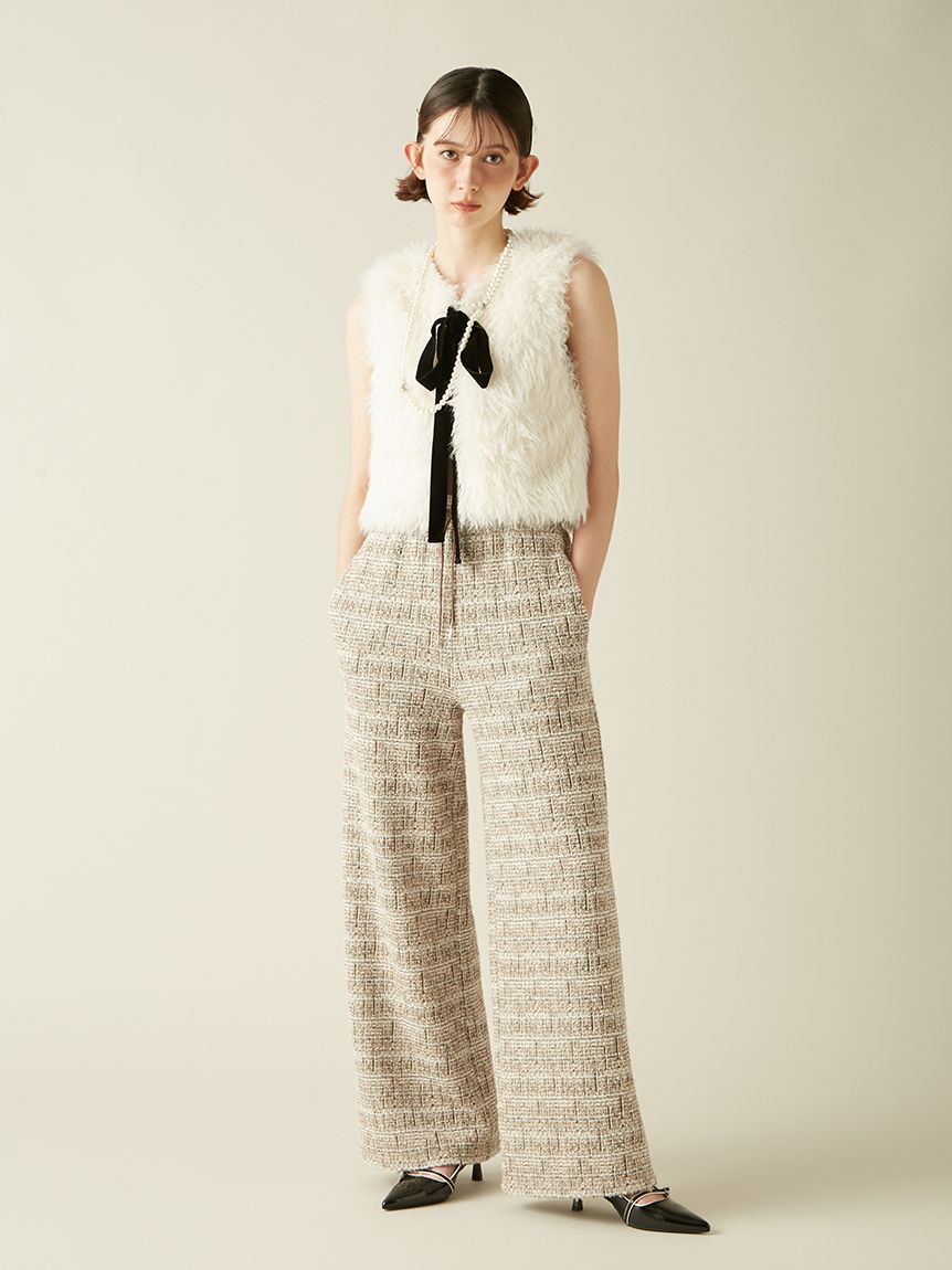 WEB限定00サイズ】カットツイードパンツ(ロングパンツ)｜パンツ｜LILY