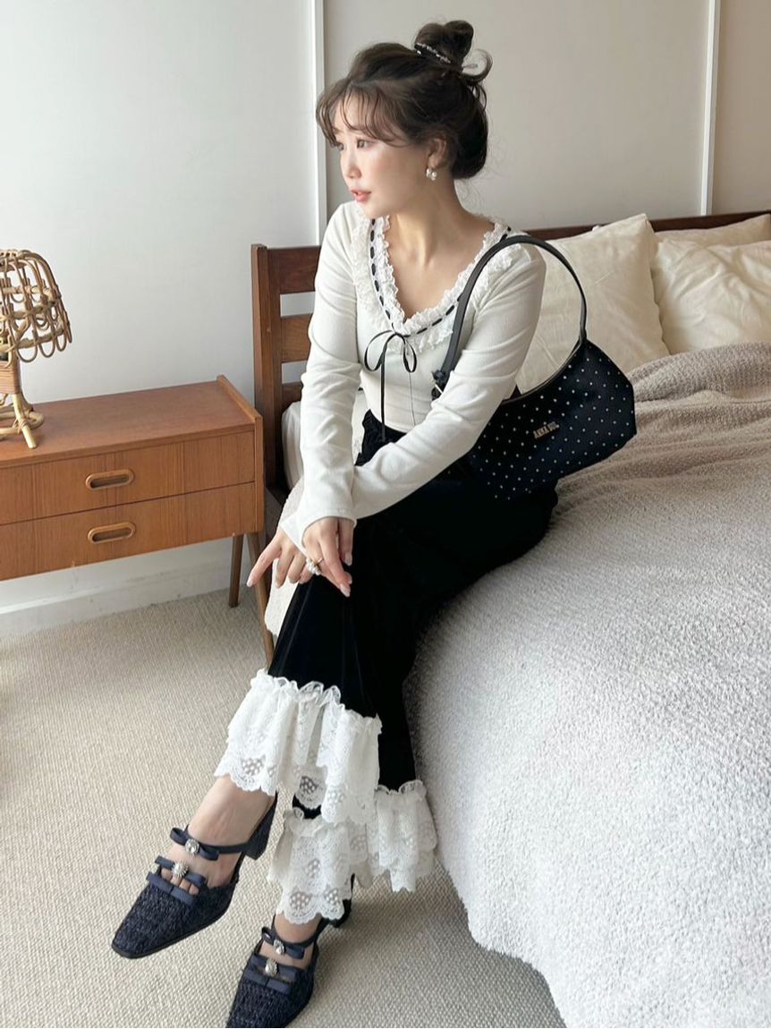 バリエーションフリルパンツ(ロングパンツ)｜パンツ｜LILY BROWN