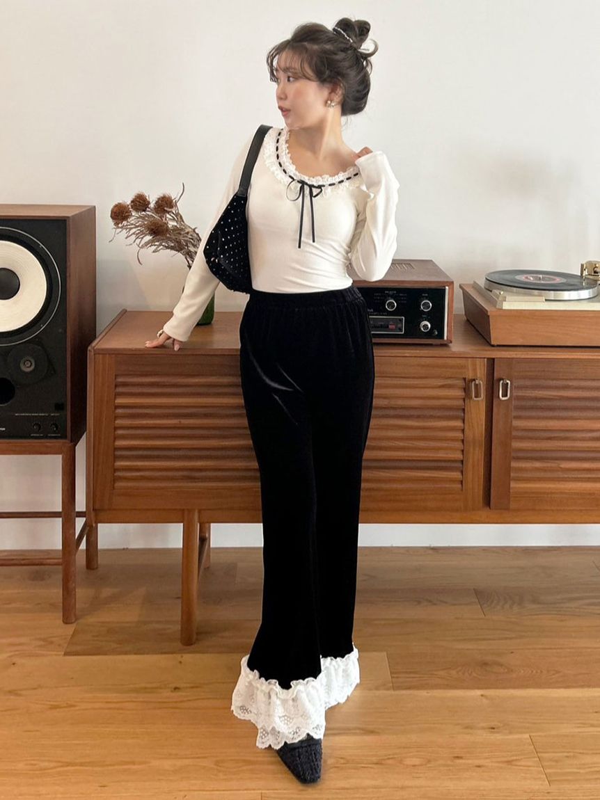 バリエーションフリルパンツ(ロングパンツ)｜パンツ｜LILY BROWN