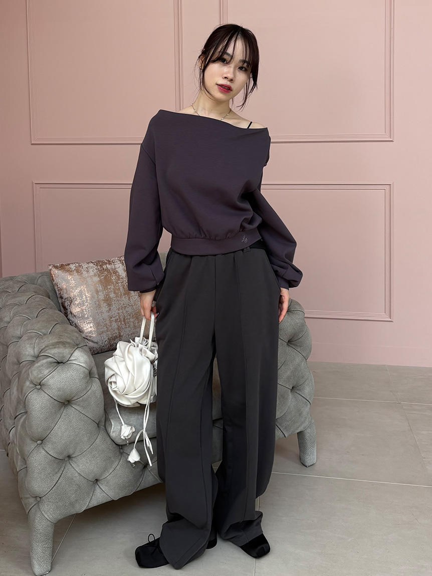 WEB限定00サイズ】ベルト付きスウェットパンツ(ロングパンツ)｜パンツ