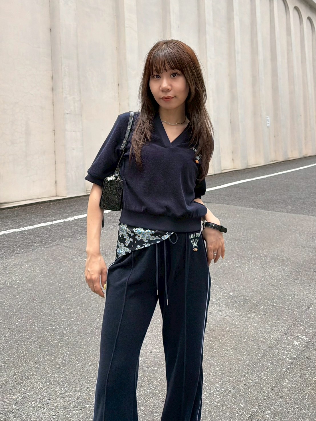 LILY BROWN×ANNA SUI】サイドラインパイルパンツ(ロングパンツ