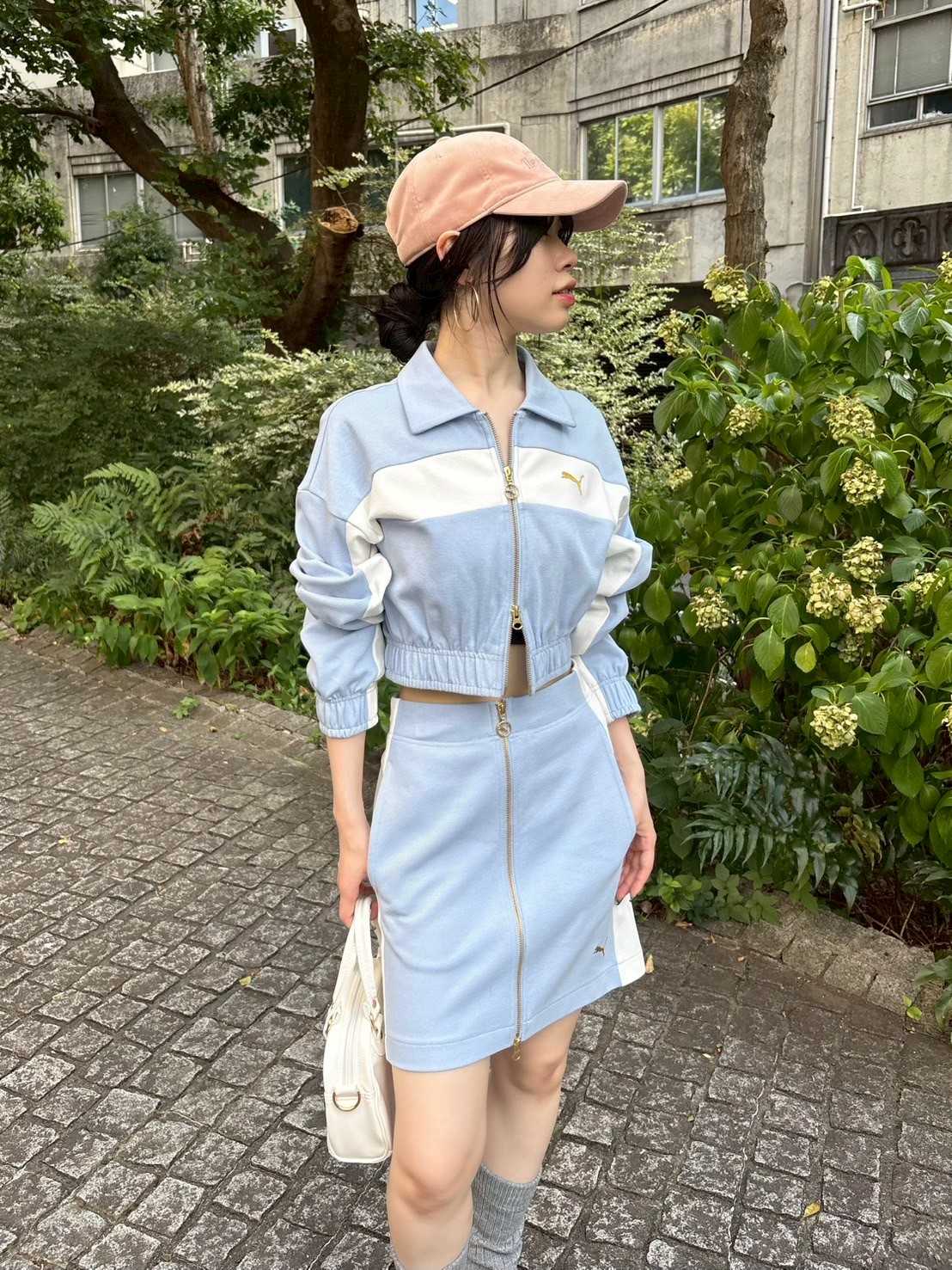 【LILY BROWNXPUMA】 ポロリブドレス 店頭入荷中 - □【LILY BROWN×PUMA】ポロリブドレス ¥8,800 着用